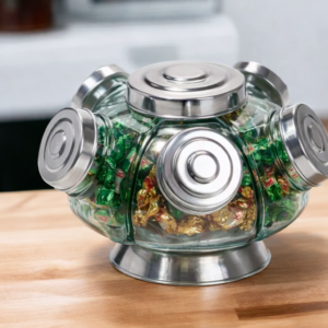 Home baleiro giratório pequeno alumínio polido