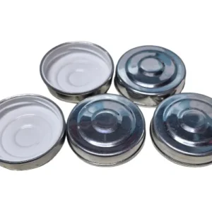 kit 5 tampas em alumínio baleiro pequeno 5,5cm diâmetro gomo