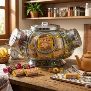 baleiro giratório retrô grande g (38cm) vidro