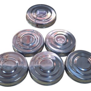 kit 5 tampas + chapéu baleiro médio (peças alumínio polido)